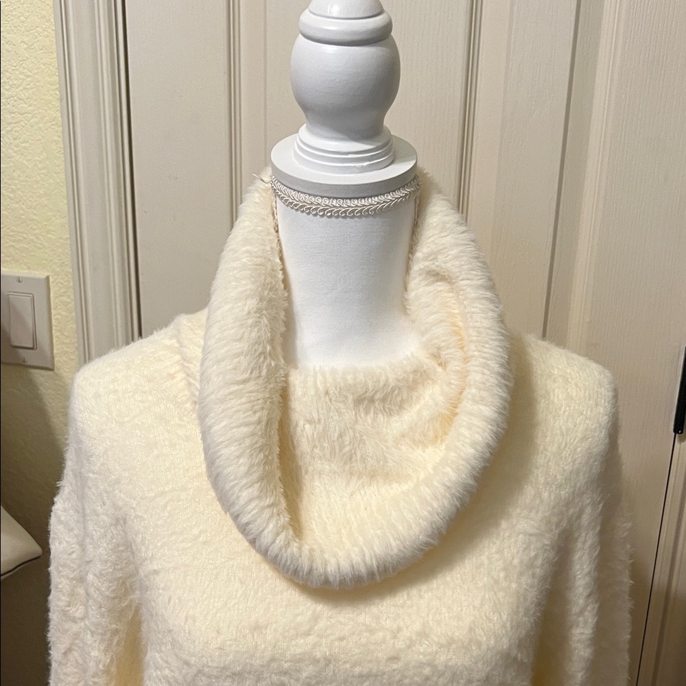 G by Giuliana Soft Cream Cowl Neck Sweater